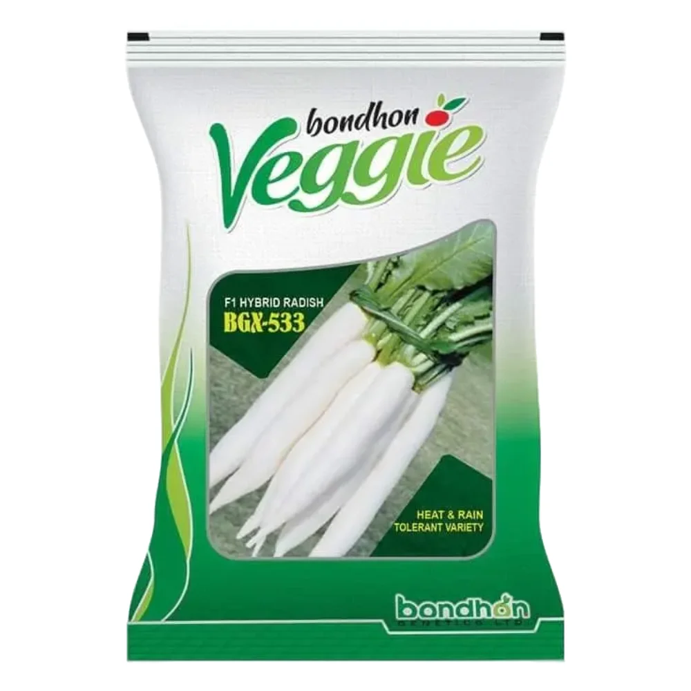 BGX-533 F1 Hybrid Radish Seed - বিজিএক্স-৫৩৩ হাইব্রিড মূলা বীজ (High Yielding)