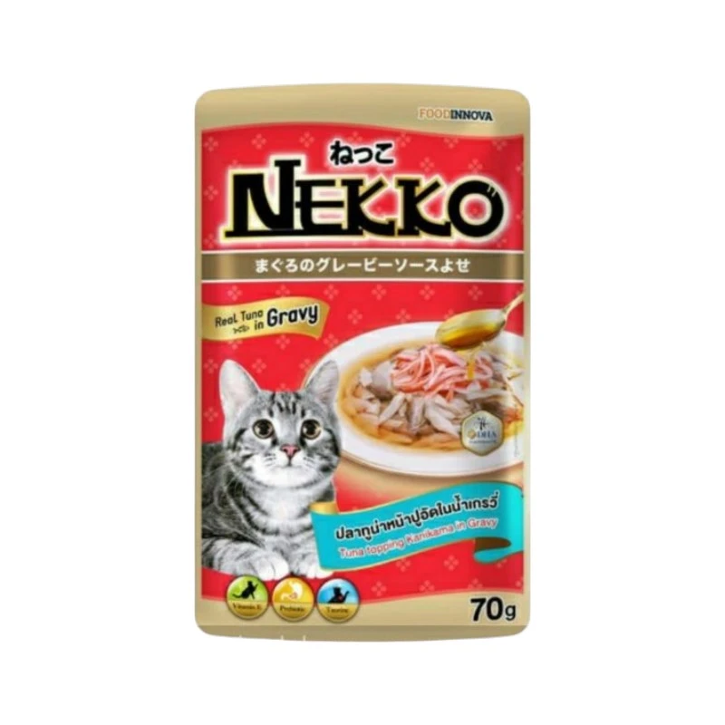 Nekko Adult Pouch Tuna Topping Kanikama In Jelly 70g | নেক্কো অ্যাডাল্ট টুনা টপিং কানিকামা ইন জেলি ক্যাট ফুড