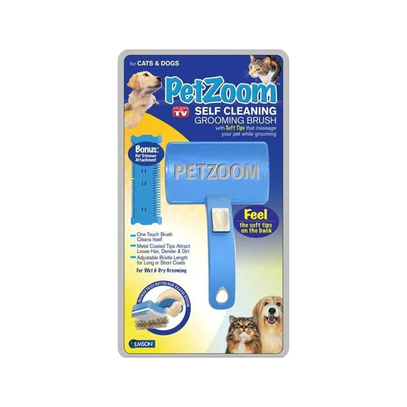 PetZoom Self-Cleaning, Painless Groom Brush | পোষা প্রাণীর গ্রুমিং ও আনুষঙ্গিক পণ্য