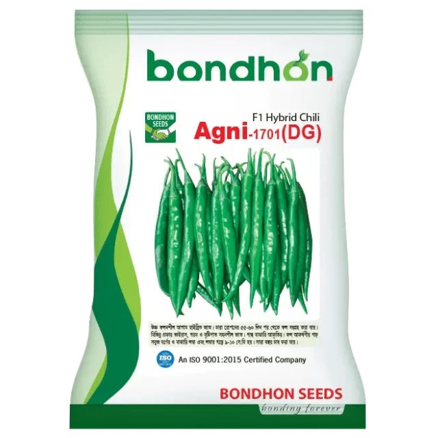 Agni 1701 (DG) F1 Hybrid Chili Seed - অগ্নি ১৭০১ (ডিজি) হাইব্রিড মরিচ বীজ (Original Intake)