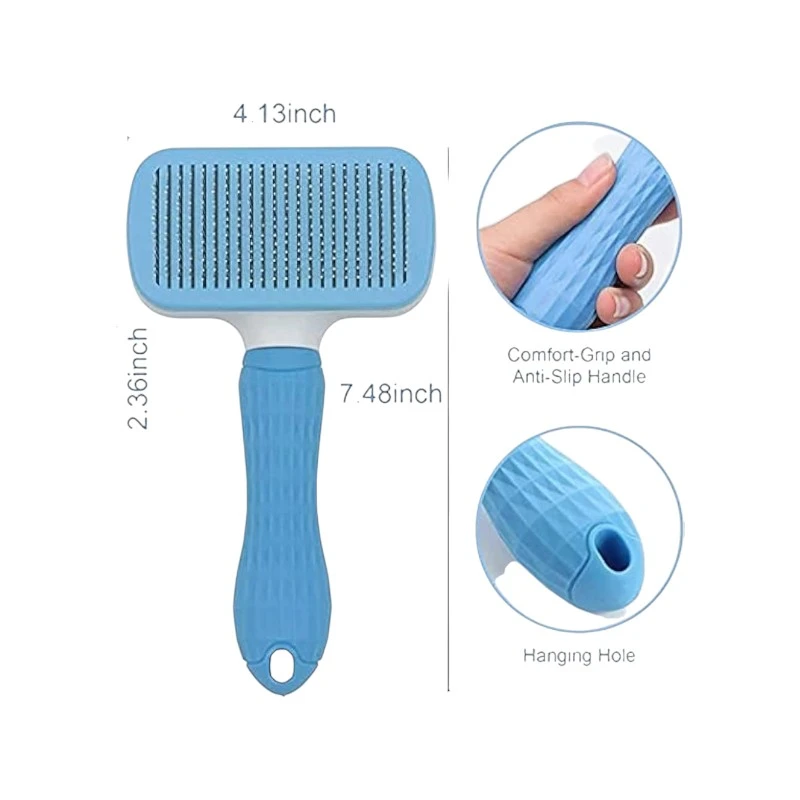 Painless Groom Brush Blue Colour | পোষা প্রাণীর গ্রুমিং ও আনুষঙ্গিক পণ্য