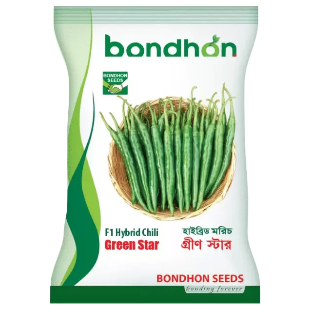 Green Star F1 Hybrid Chili Seed - গ্রীণ স্টার হাইব্রিড মরিচ বীজ (Original Intake)