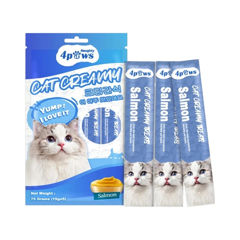 4 Paws Cat Creamy Treat Salmon Flavor | স্যামন ফ্লেভারের প্রিমিয়াম ক্যাট ট্রিট