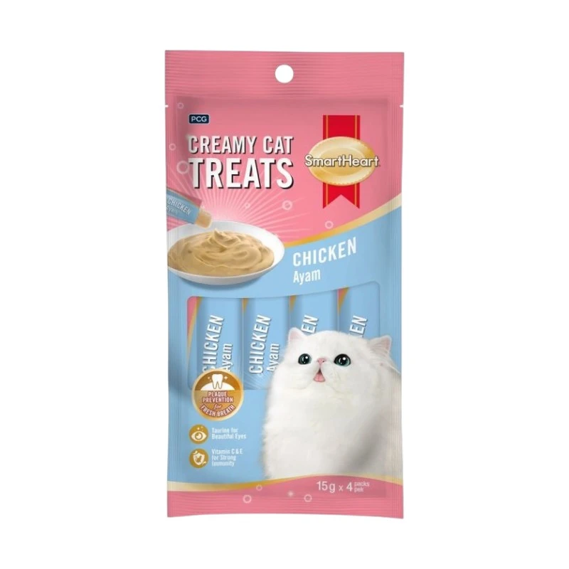 Smart Heart Cat Creamy Treat Chicken Flavor 60g | Creamy Cat Treat for Cats
