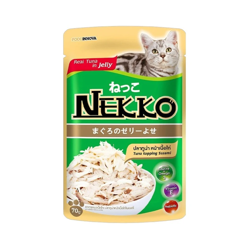 Nekko Adult Pouch Tuna Topping Sasami in Jelly 70g | নেক্কো অ্যাডাল্ট টুনা টপিং সাসামি ইন জেলি ক্যাট ফুড