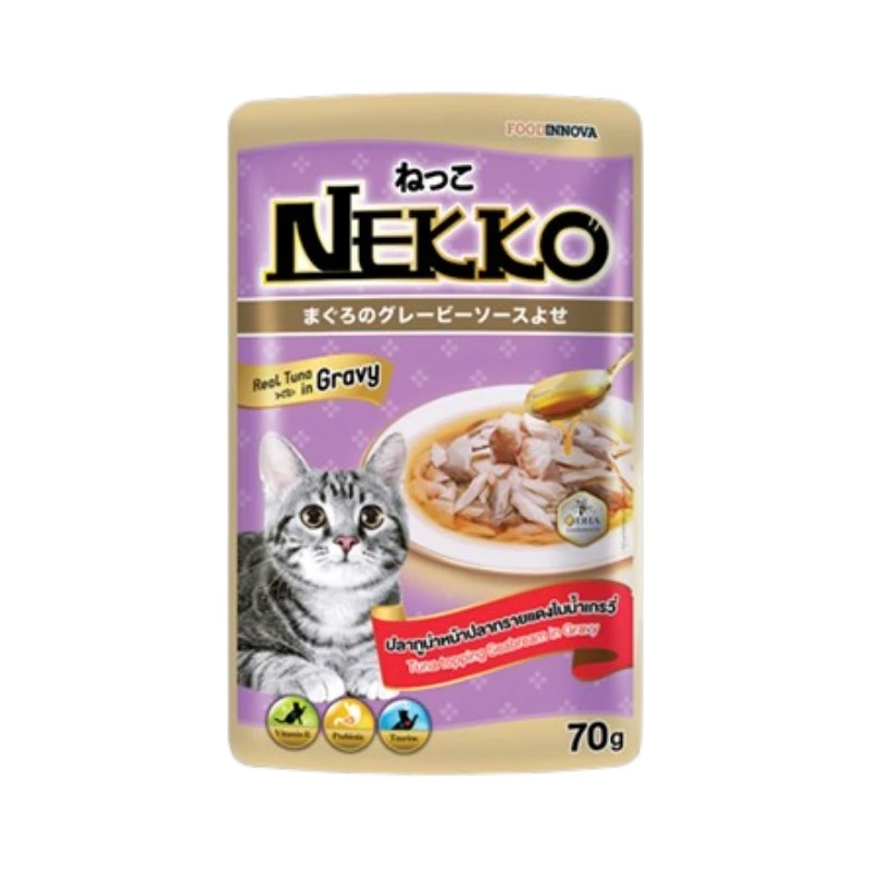 Nekko Adult Pouch Tuna Topping Sea Bream in Gravy 70g | নেক্কো অ্যাডাল্ট ক্যাট ফুড পাউচ