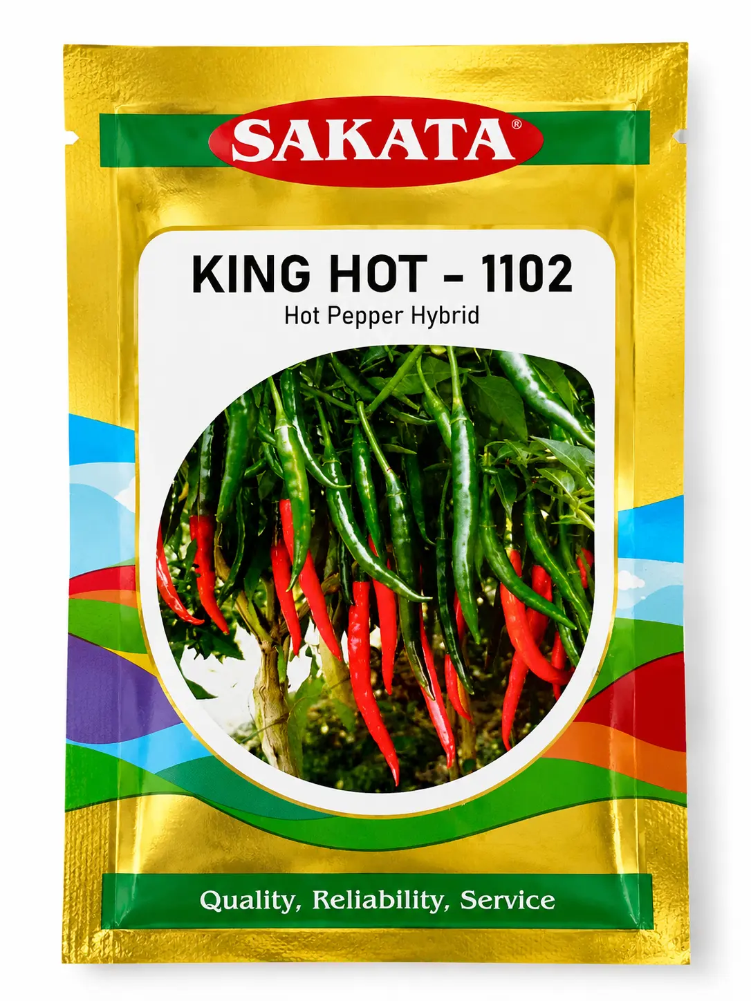 F1 Chilli Seed - King Hot - 1102 (হাইব্রিড মরিচ বীজ - কিং হট - ১১০২) | Sakata