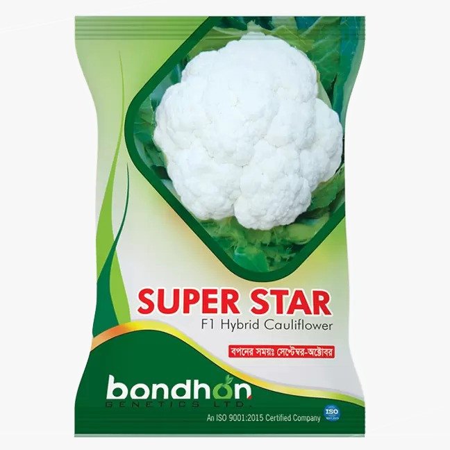 Super Star F1 Hybrid Cauliflower Seeds - সুপার স্টার হাইব্রিড ফুলকপি বীজ (Pure White & High Yield)